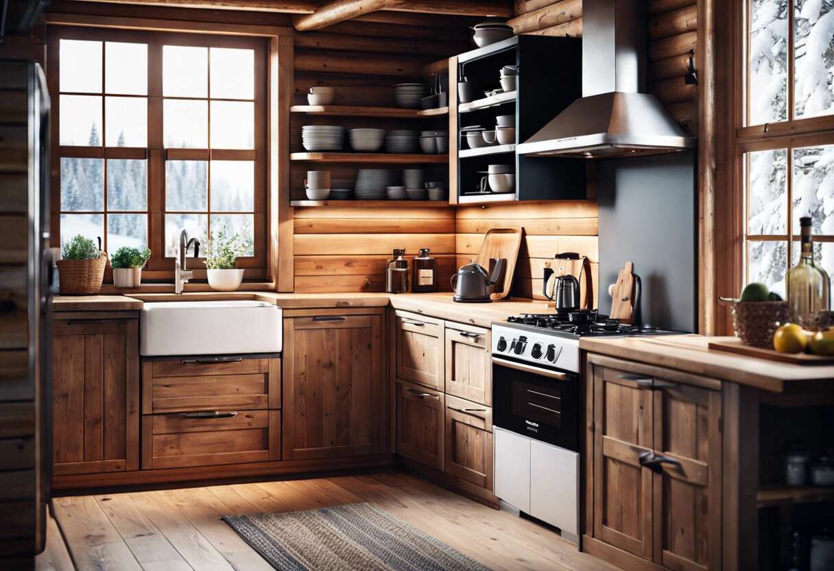 Créer un coin cuisine fonctionnel dans une petite cabane