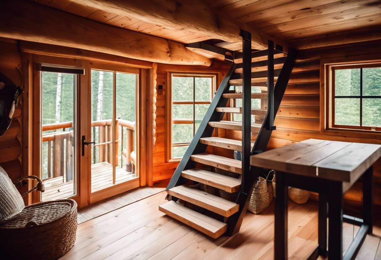 Optimisation de l'espace : choisir son escalier pour un loft de cabane