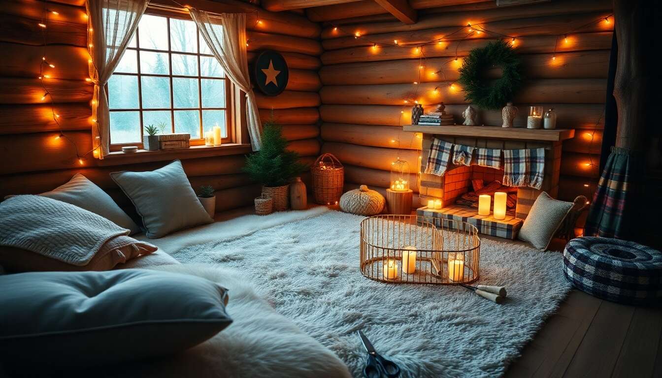 Textiles et confort : créer une atmosphère cosy dans une cabane