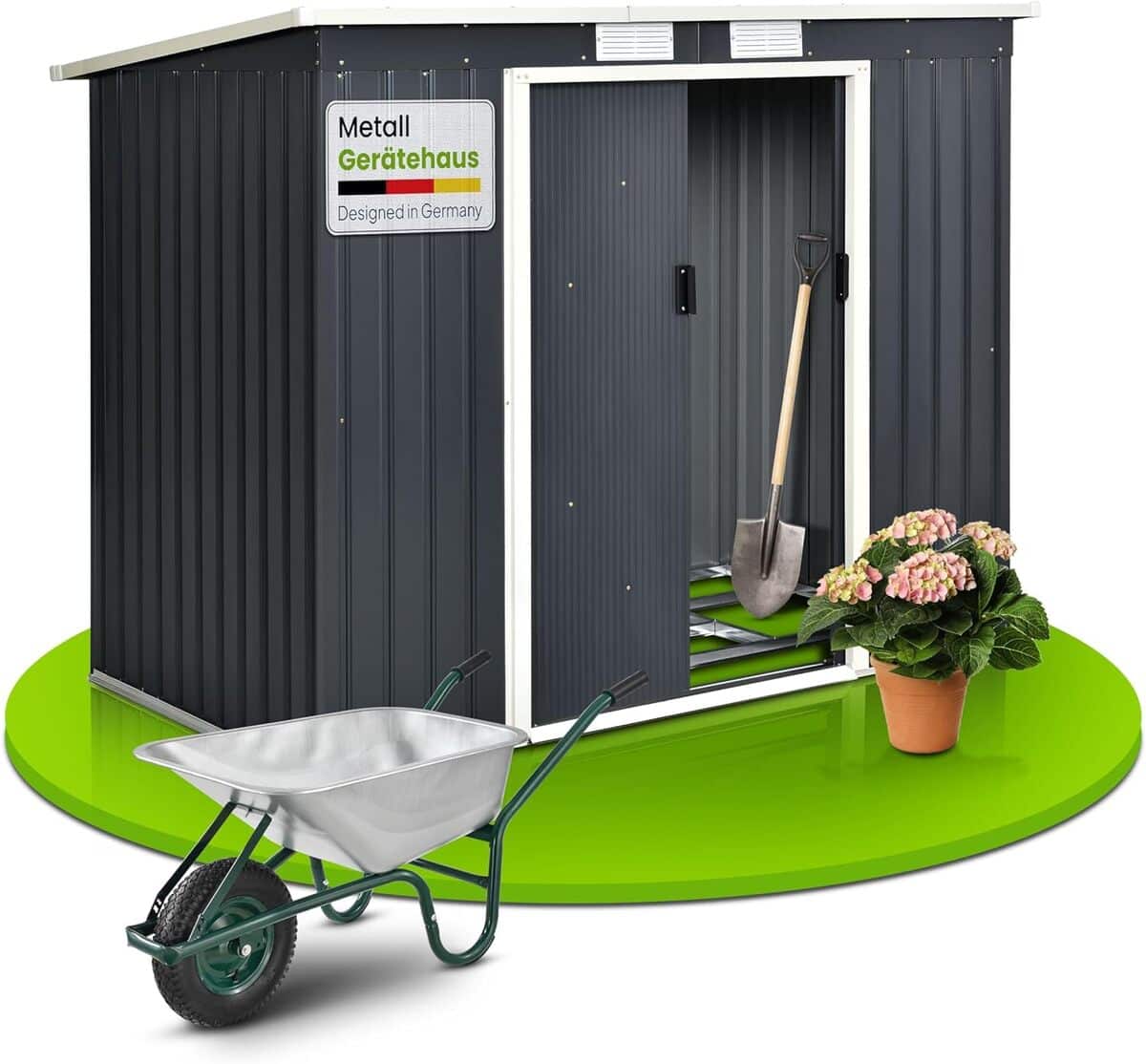 Test de l'abri à outils Juskys : compact et pratique