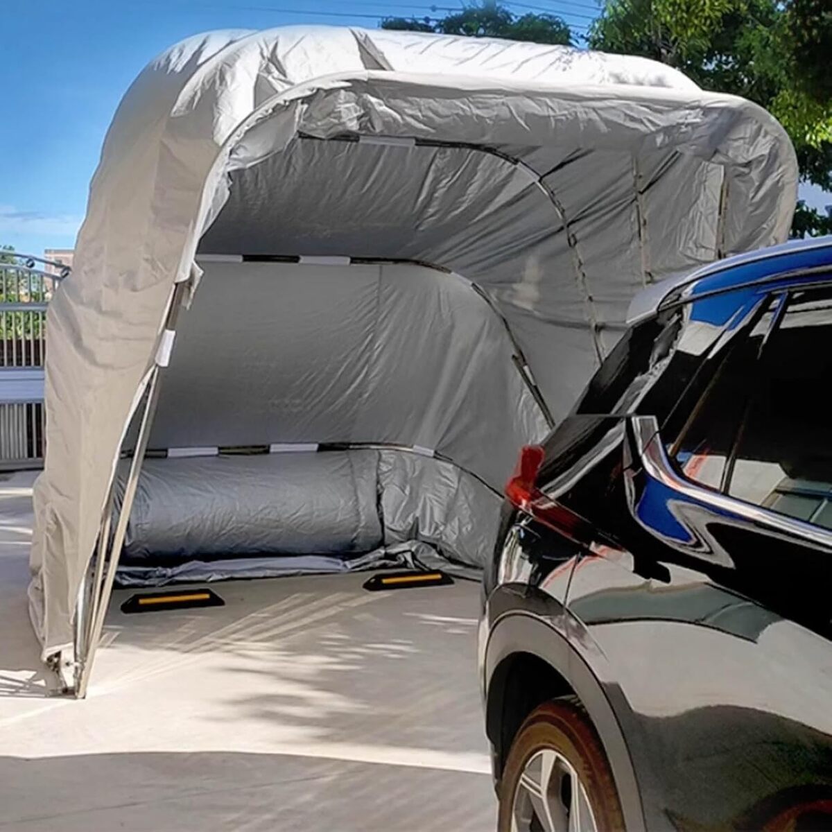 Test du carport extérieur semi-automatique Dark Grey 18x8.2x7.5ft