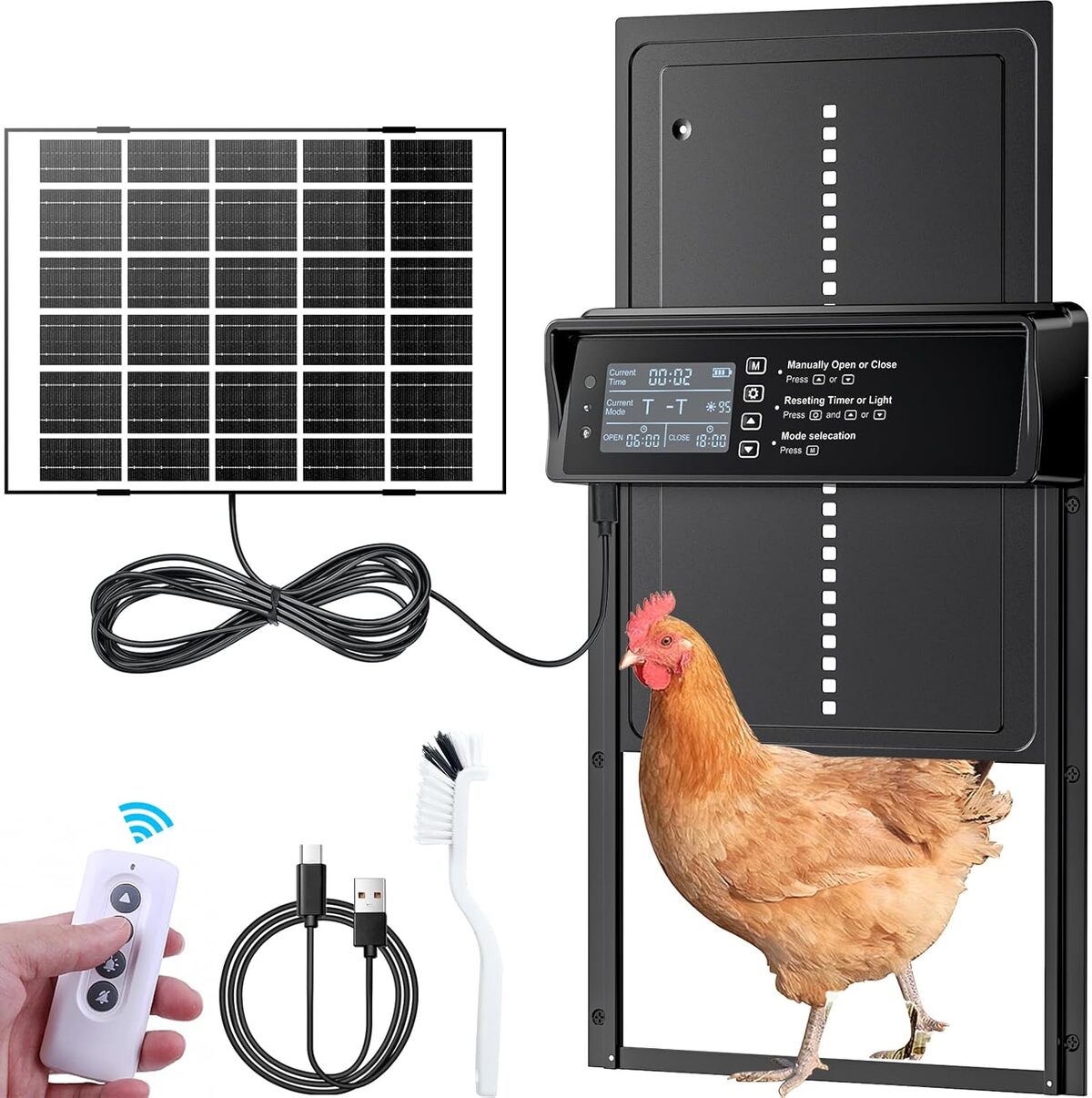 Test : porte solaire automatique pour poulailler avec LED et télécommande