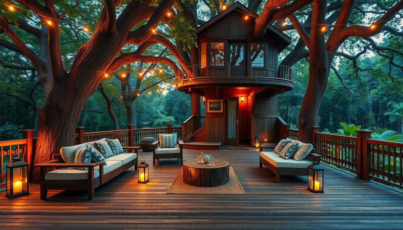 Aménagement extérieur : concevoir un espace détente autour de votre cabane perchée