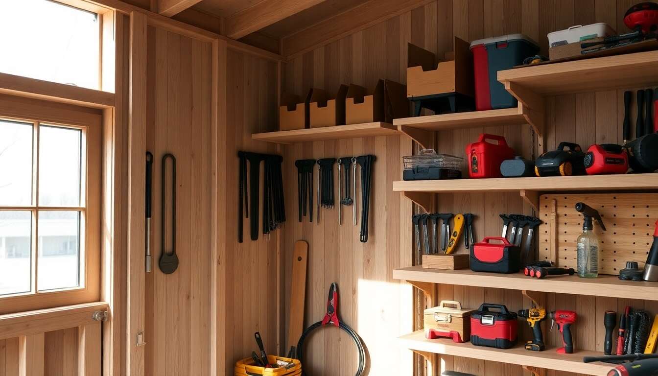 Avantages des étagères modulables dans une cabane pour outils