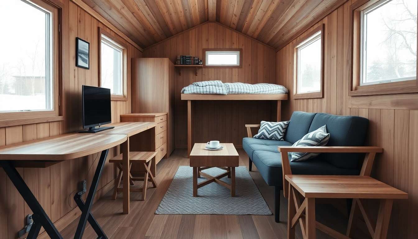 Mobilier pliable pour petites cabanes : optimiser l'espace