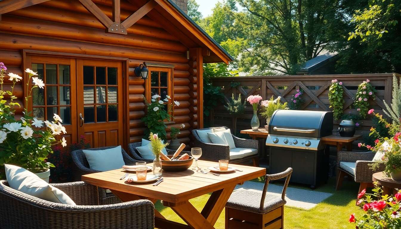 Barbecue et cuisine d'été : aménager un coin repas près de la cabane