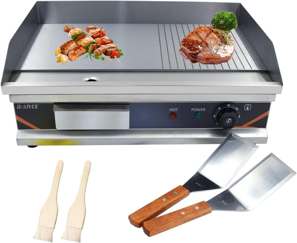 Test de la plancha électrique professionnelle DULNICE inox 3000W