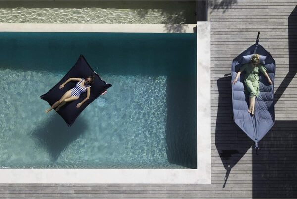 Fatboy® Original Floatzac Bleu (Rayure) | Pouf pour Le Sol et sur l'eau | Séchage Rapide et pour Flottant