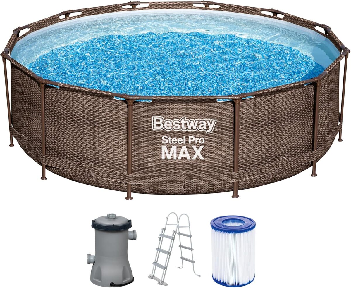 Test : piscine hors sol Bestway Steel Pro Max effet rotin