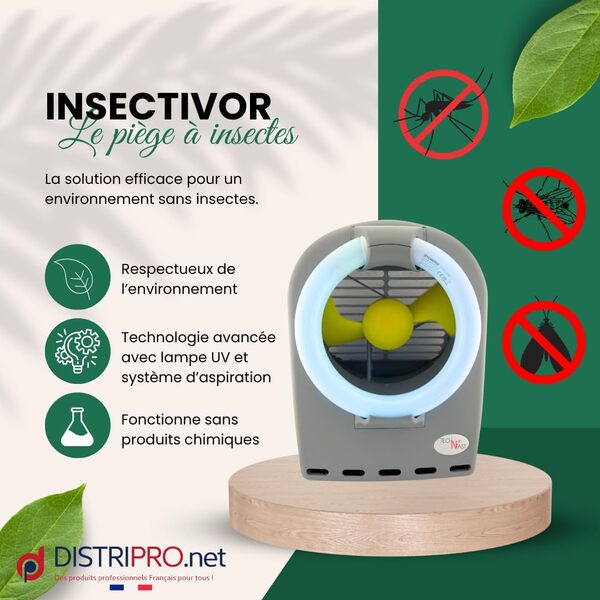 Lampe Anti-Moustique électrique UV – piège moustiques Silencieux et sans Produits Chimiques – intérieur/extérieur, 180m² – répulsif Insectes Volants, Attrape-moustiques.