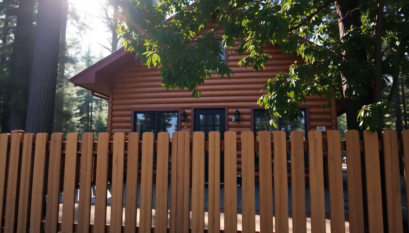 Sécurité et intimité : clôtures et brise-vues pour espace extérieur de cabane