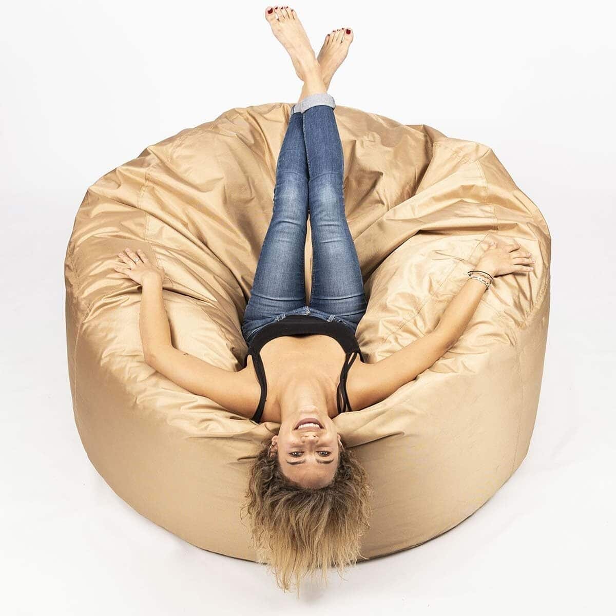 Avis : pouf géant rond Livedeco Titan extérieur beige sable