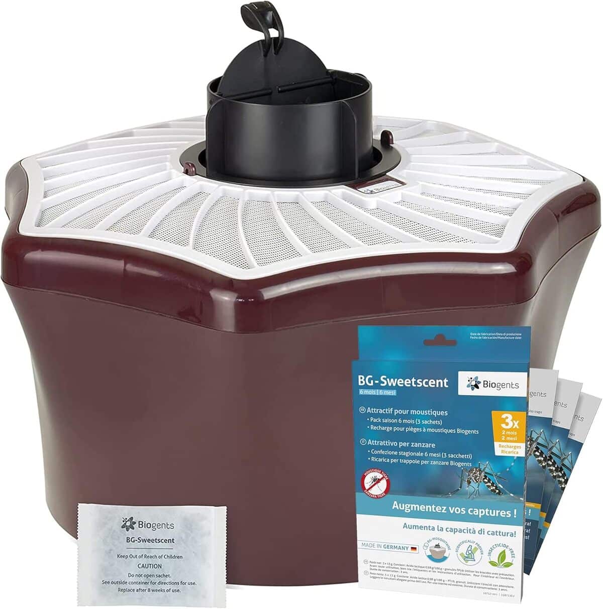 Test du piège à moustiques Biogents BG-Mosquitaire avec leurres écologiques