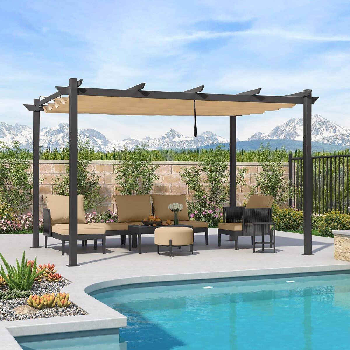 Test de la pergola Purple Leaf 4 x 3 m en aluminium