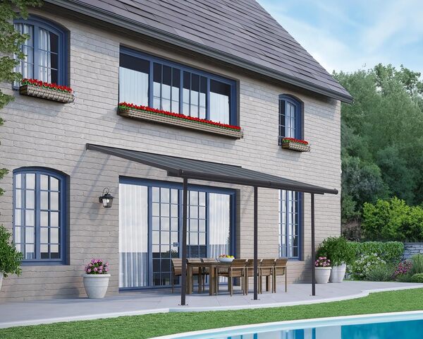 Canopia by Palram Pergola Capri 13 m² en Aluminium Et Polycarbonate, Moderne & Élégante, pour Couvrir Une Terrasse Toute L’année (Gris)