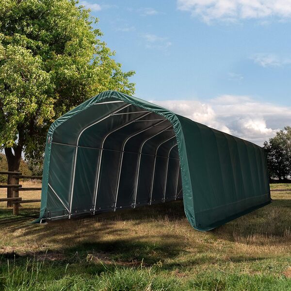 Abri Tunnel Robuste 3,3x9,6 m résistant aux intempéries Bâche PVC 800N Abri Tente de Stockage Vert