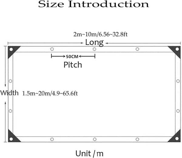 Bache Transparente Exterieur 10x15m(32.8x42.9ft) Bâche de Protection Imperméable 450g/m² PVC Protection de Vent Pluie Soleil pour Serre Jardin Pergola