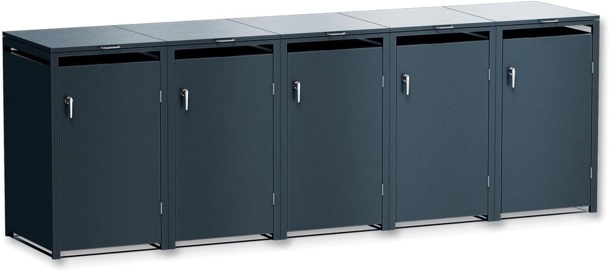 Test : cache-poubelles Metzler anthracite 5 unités 240 l