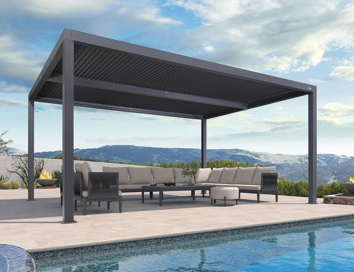 Test de la pergola bioclimatique Purple Leaf en aluminium (Lames orientables)