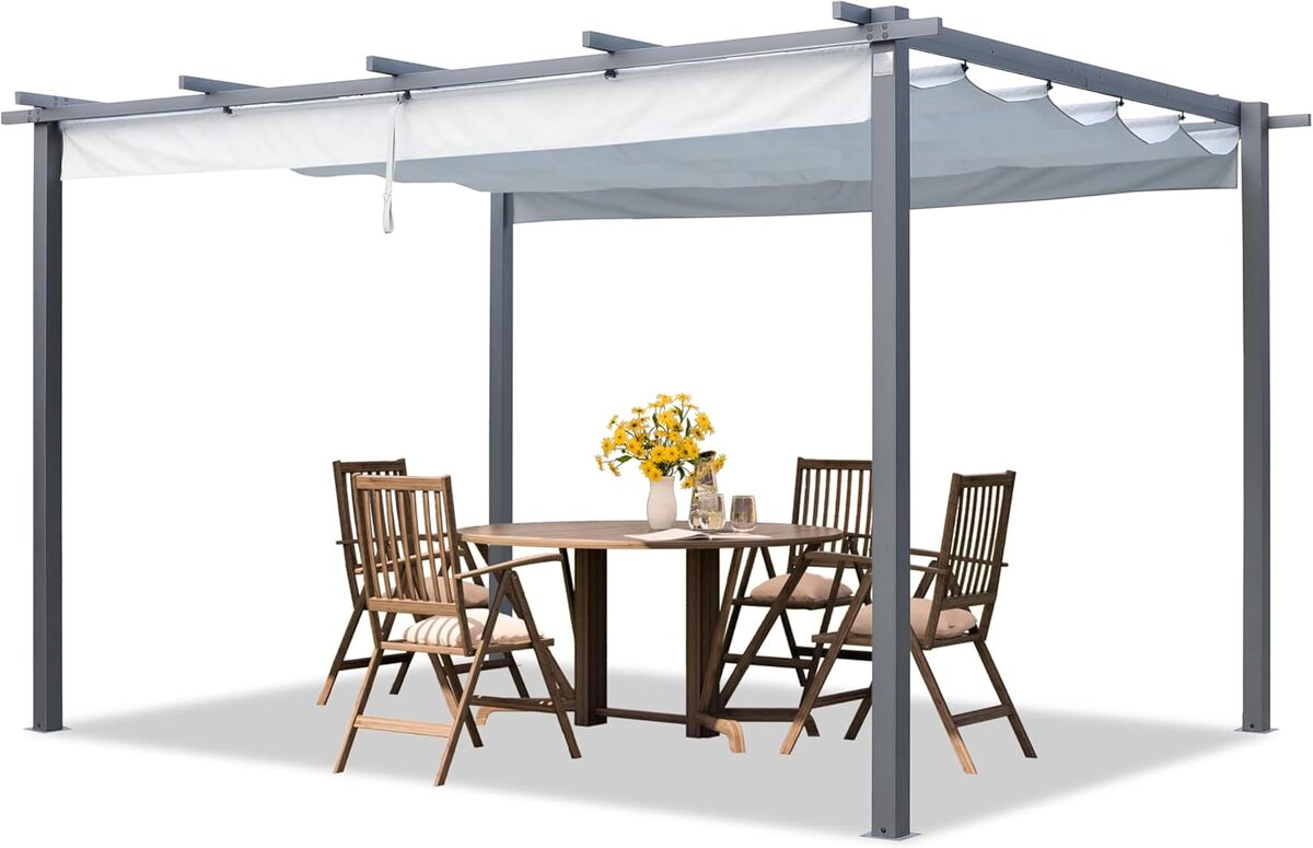 Test pergola Primeyard : pavillon 3x4 m toit rétractable
