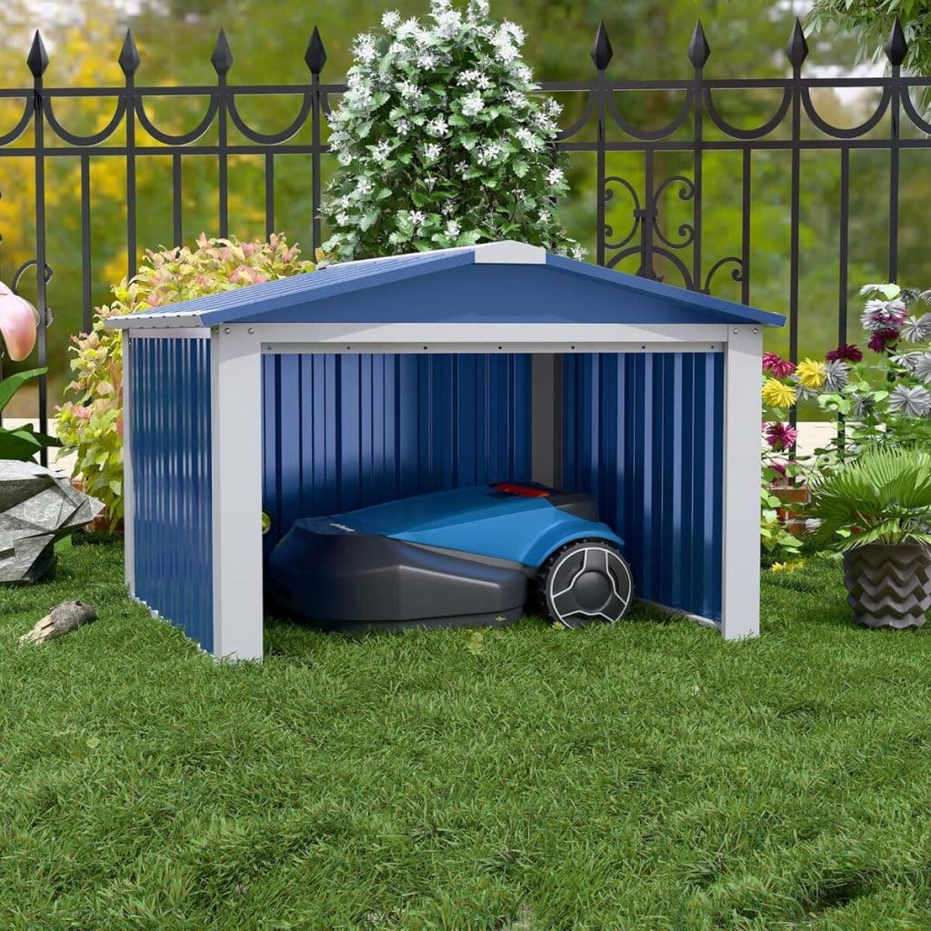 Test SUPEER abri de jardin 2m² toit incliné bleu