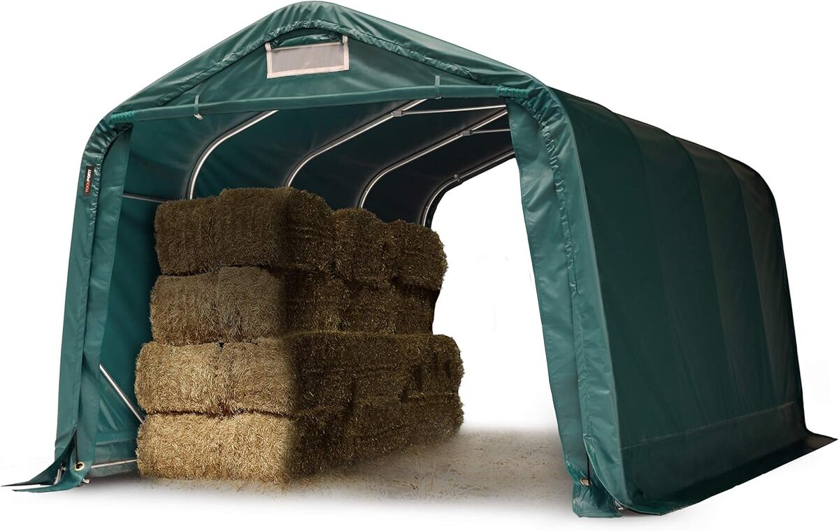 Test du tunnel robuste TOOLPORT : abri de 3, 3x8, 4 m en bâche PVC résistante