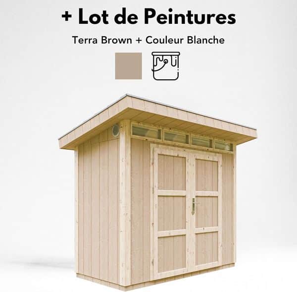 Abri de Jardin Qualité Premium 3m² - L161xL294cm - Kit Tout Compris avec Sol, tuiles bitumineuses, Set de Peinture-Construction de Panneaux LP Smartside- Cabane de Jardin Timbela M901A Terra Brown