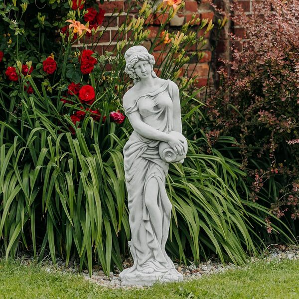 gartendekoparadies.de Statue de Hélène grecque en pierre, hauteur 118 cm, 68 kg, grise, résistante au gel, pour l'extérieur