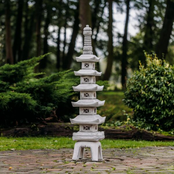 gartendekoparadies.de Grande Lanterne Massive Lanterne Japonaise Pagode en Pierre reconstituée, résistant au Gel