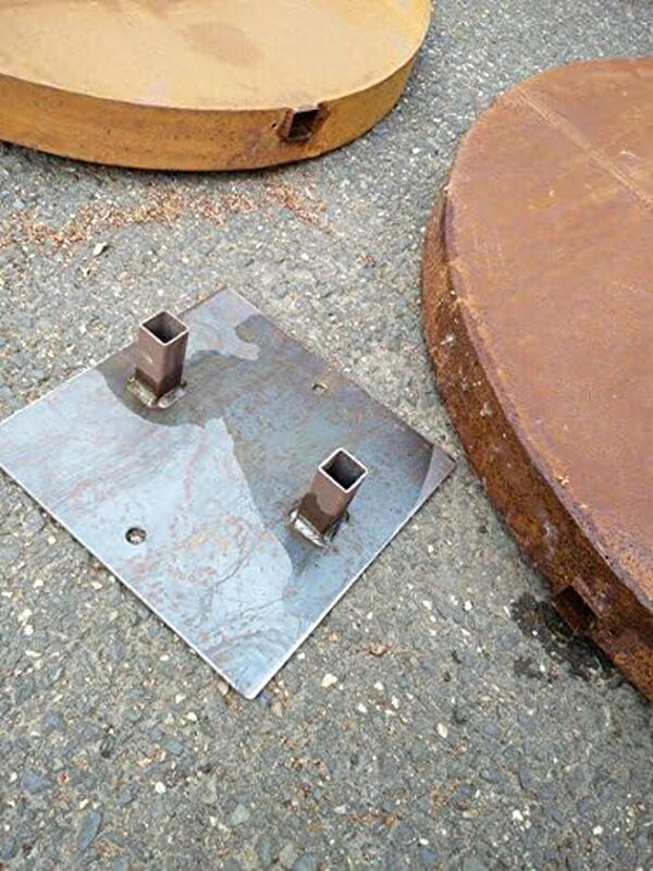 2St. Patine Sculpture de Jardin en Métal - Figure Rouille - Décoration de Jardin - 80 x 5 cm et 60 x 5 cm