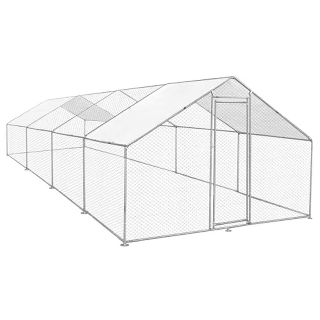 Test du poulailler MonsterShop enclos extérieur 4x8 m acier galvanisé