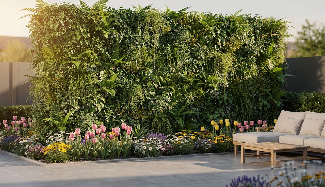 L'id&eacute;e d'un mur v&eacute;g&eacute;talis&eacute; pour une touche de verdure