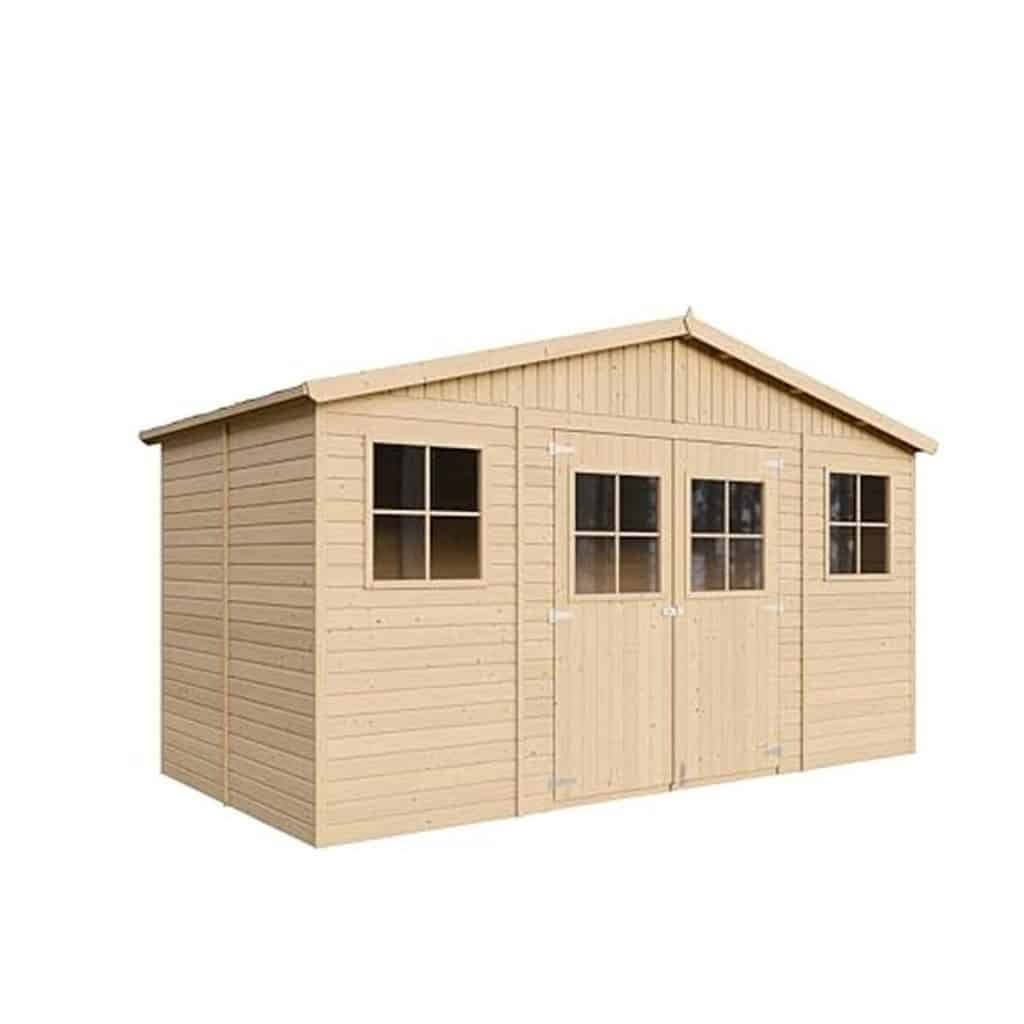 Test de l'abri de jardin Timbela M332+M332G : stockage pratique en pin