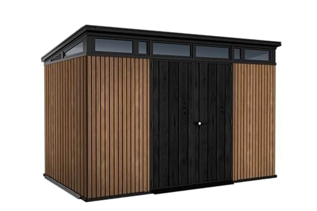 Test : keter abri de jardin Pent effet bois 7, 4 m²