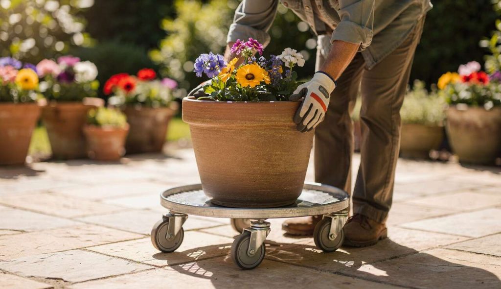 Comment déplacer des pots de fleurs lourds facilement ?