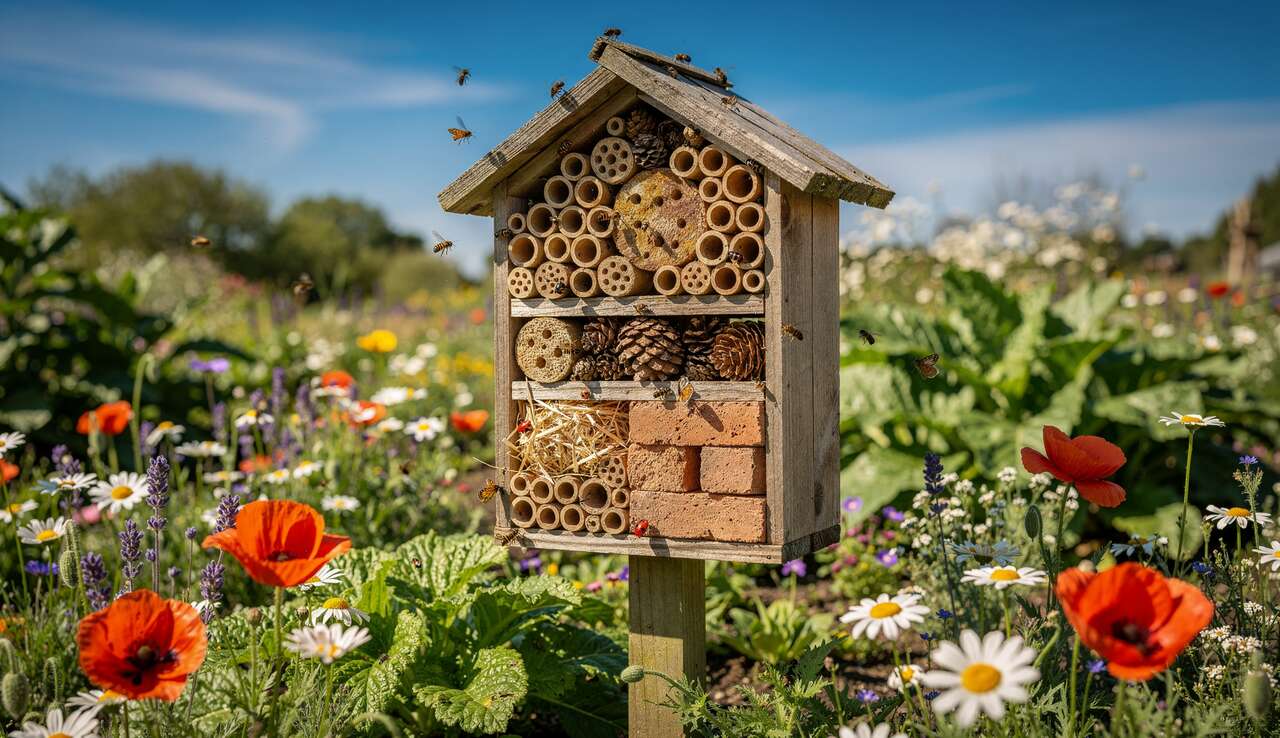Hôtel à insectes : essentiel pour un jardin florissant