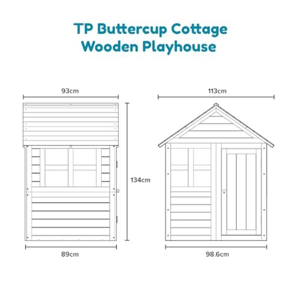 Découvrez le charme de la maisonnette en bois TP Buttercup Cottage : un jeu extérieur personnalisable qui stimule l'imagination des enfants tout en leur offrant un espace de jeu sécurisé et durable.