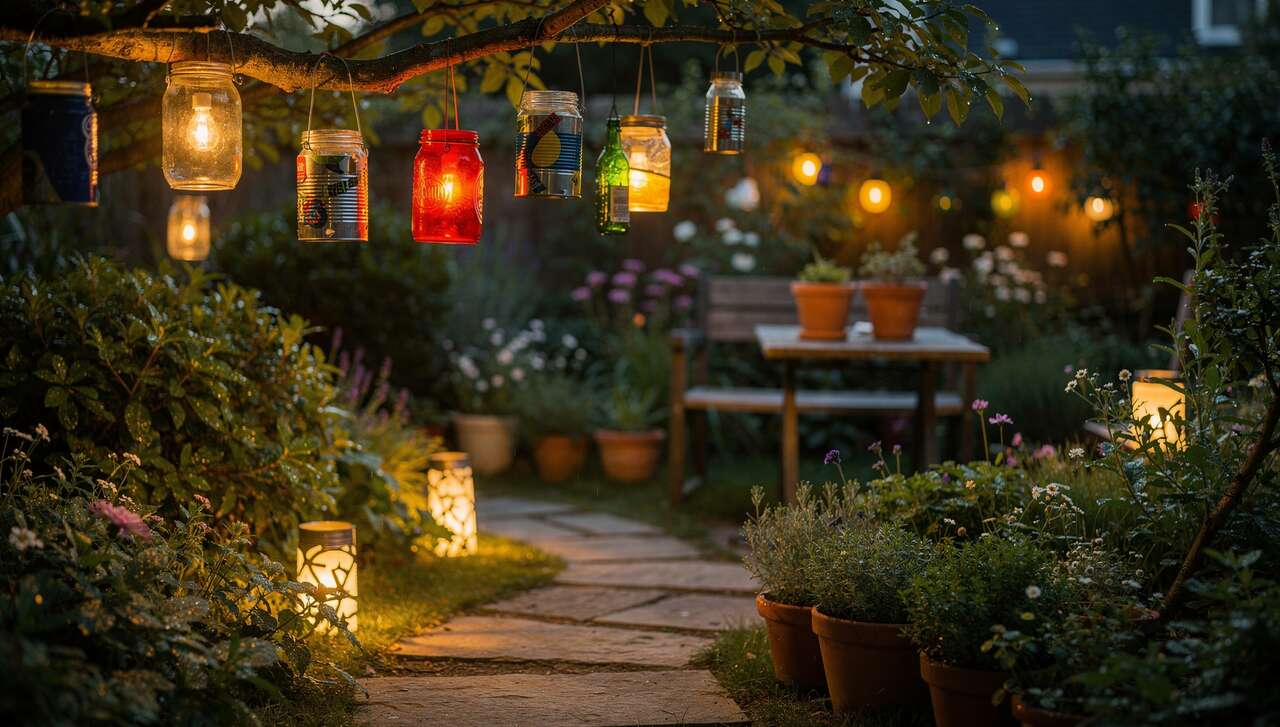 Créer des luminaires jardin avec des matériaux récupérés