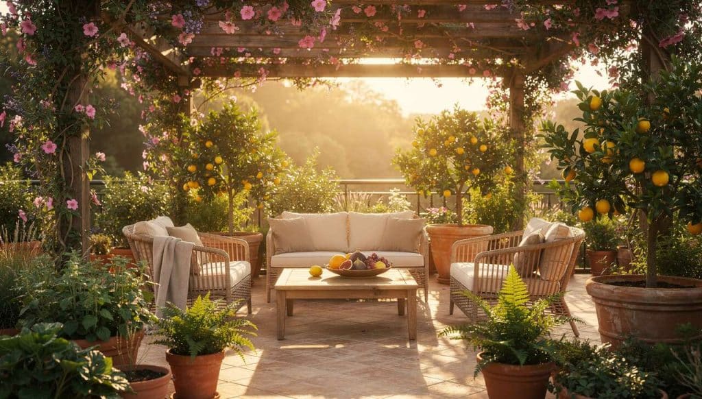 Aménager sa terrasse avec plantes et arbres fruitiers