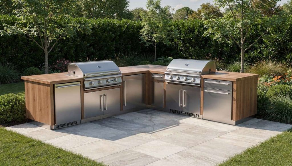 Matériaux idéaux pour une cuisine extérieure modulable