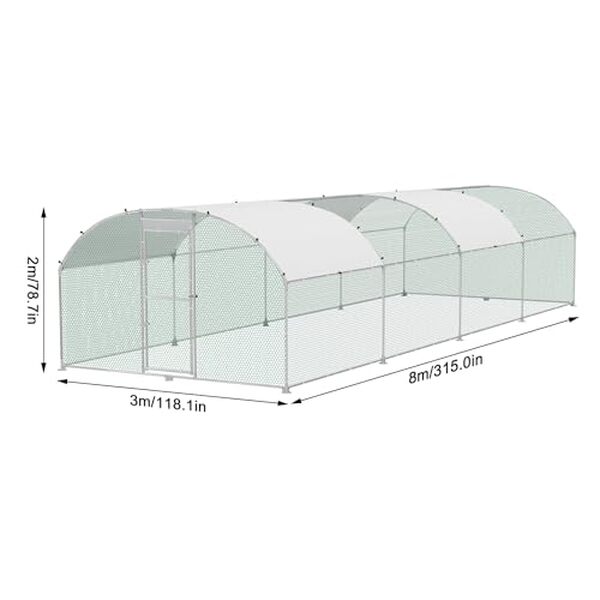 Découvrez notre test détaillé du poulailler UISEBRT 3 x 8 m : caractéristiques, avantages et performance du toit en dôme avec porte sécurisée. 