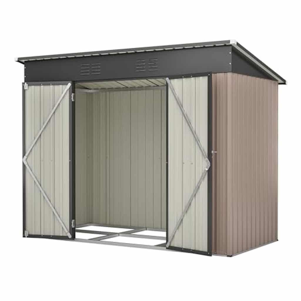 Test abri de jardin Jaxilyn en métal 229x111x182 cm