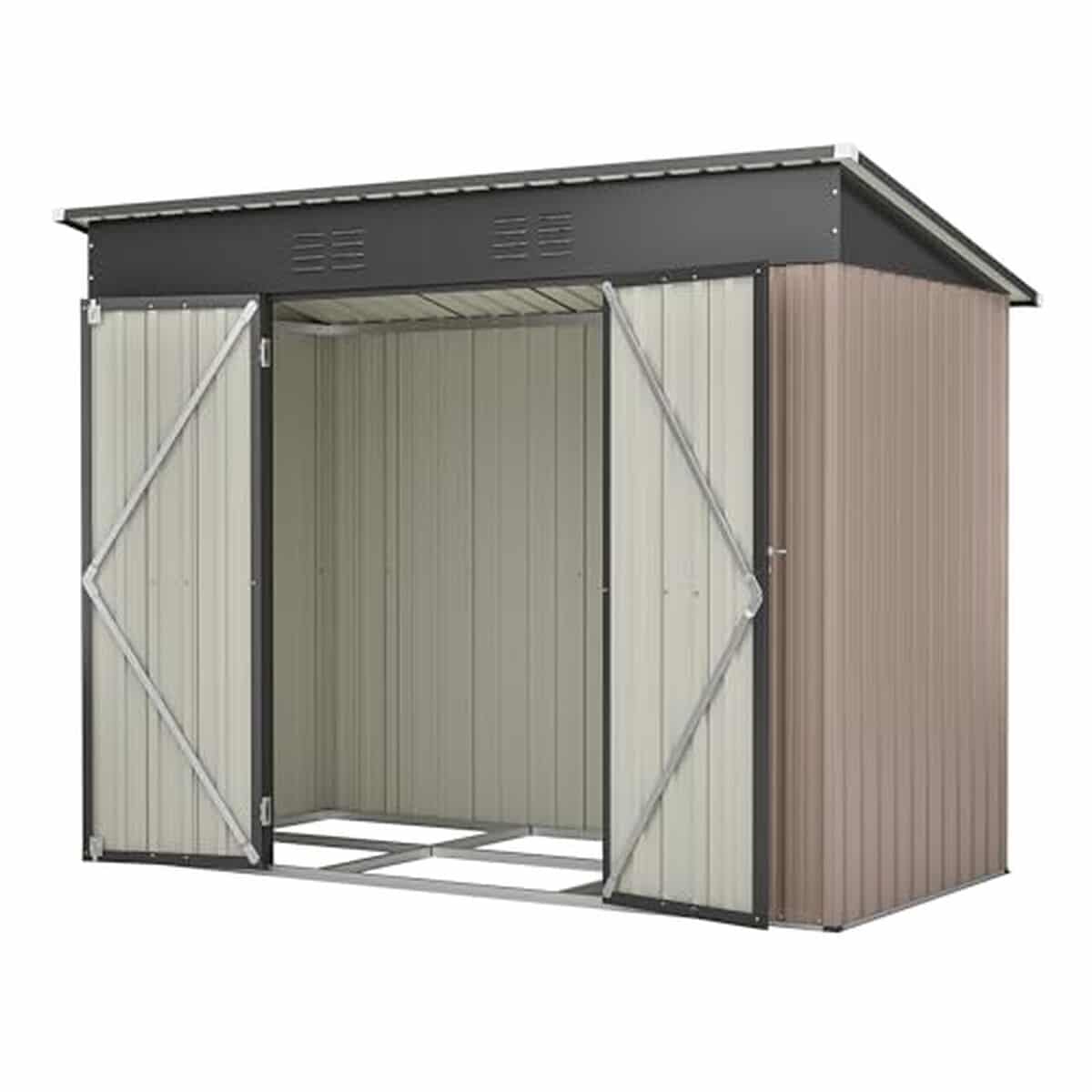 Test abri de jardin Jaxilyn en métal 229x111x182 cm