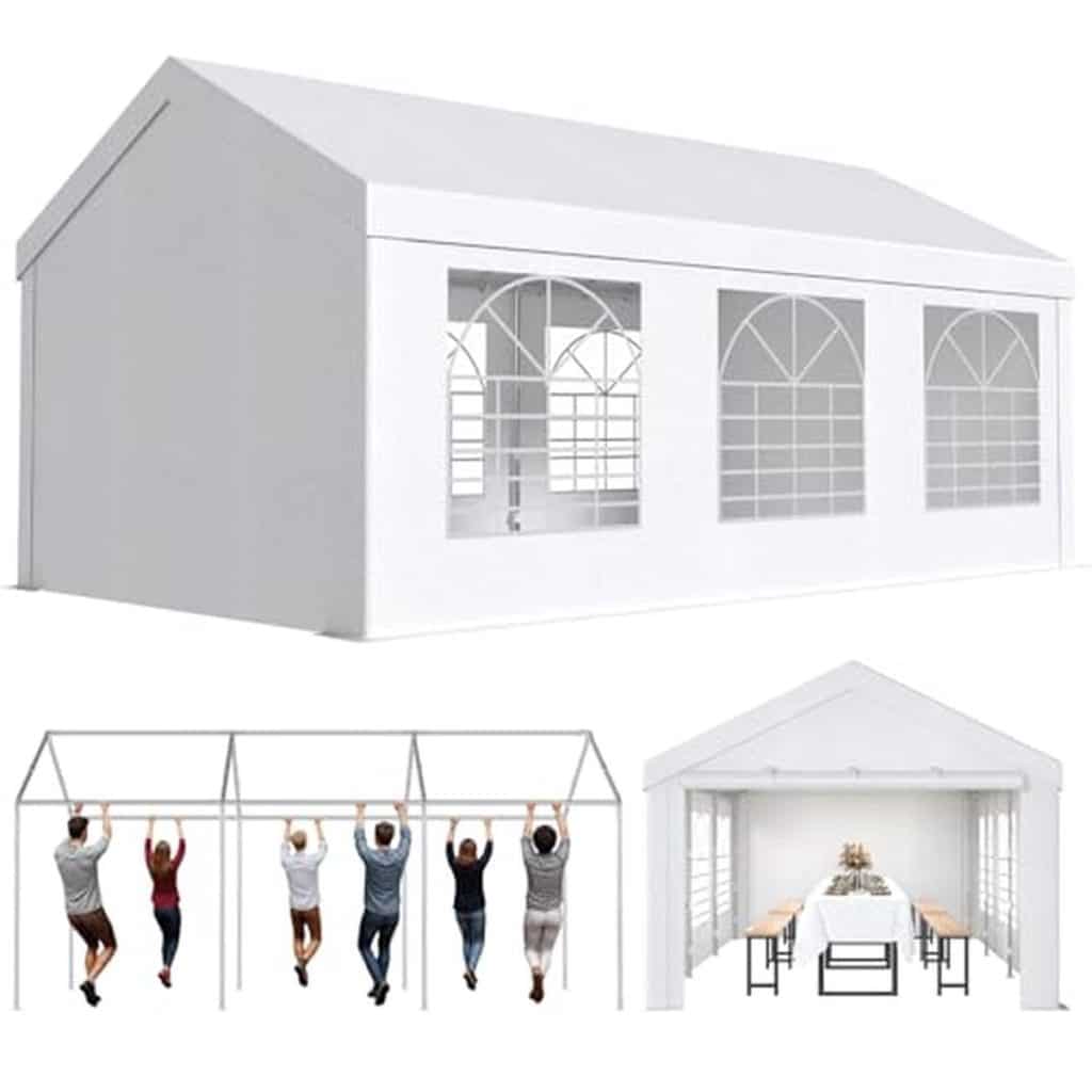 Test de la tente Jummico 3x6 m : tonnelle imperméable pour jardin et événements