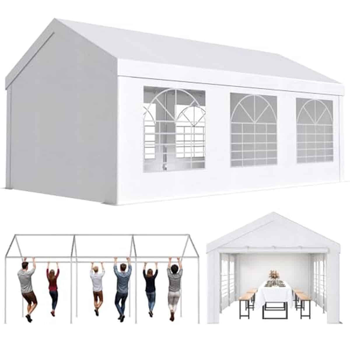 Test de la tente Jummico 3x6 m : tonnelle imperméable pour jardin et événements