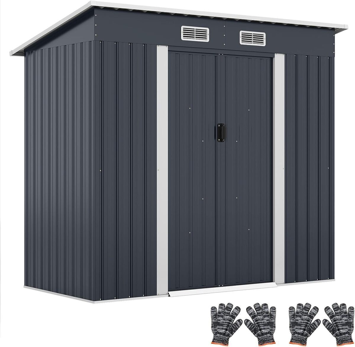 Test : abri de jardin métal Costway avec toit incliné et porte coulissante