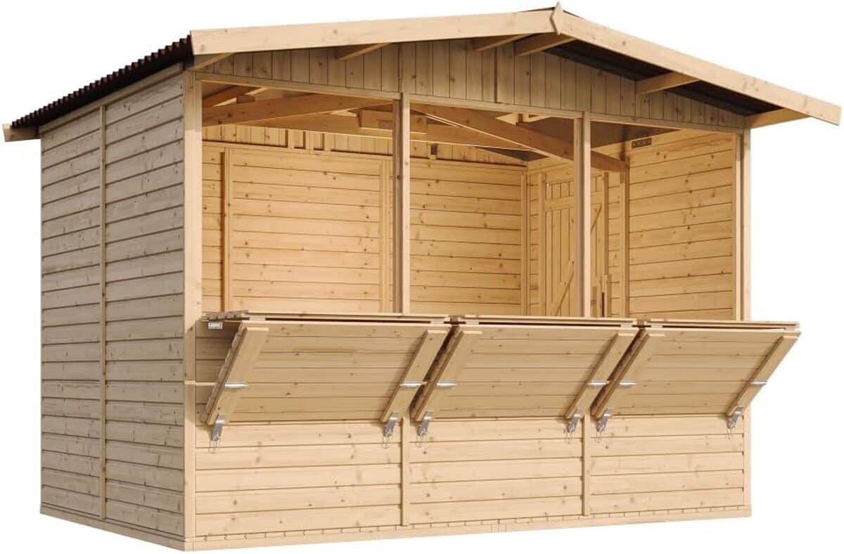 Test de la maison de jardin en bois Timbela M150A : pratique et spacieuse