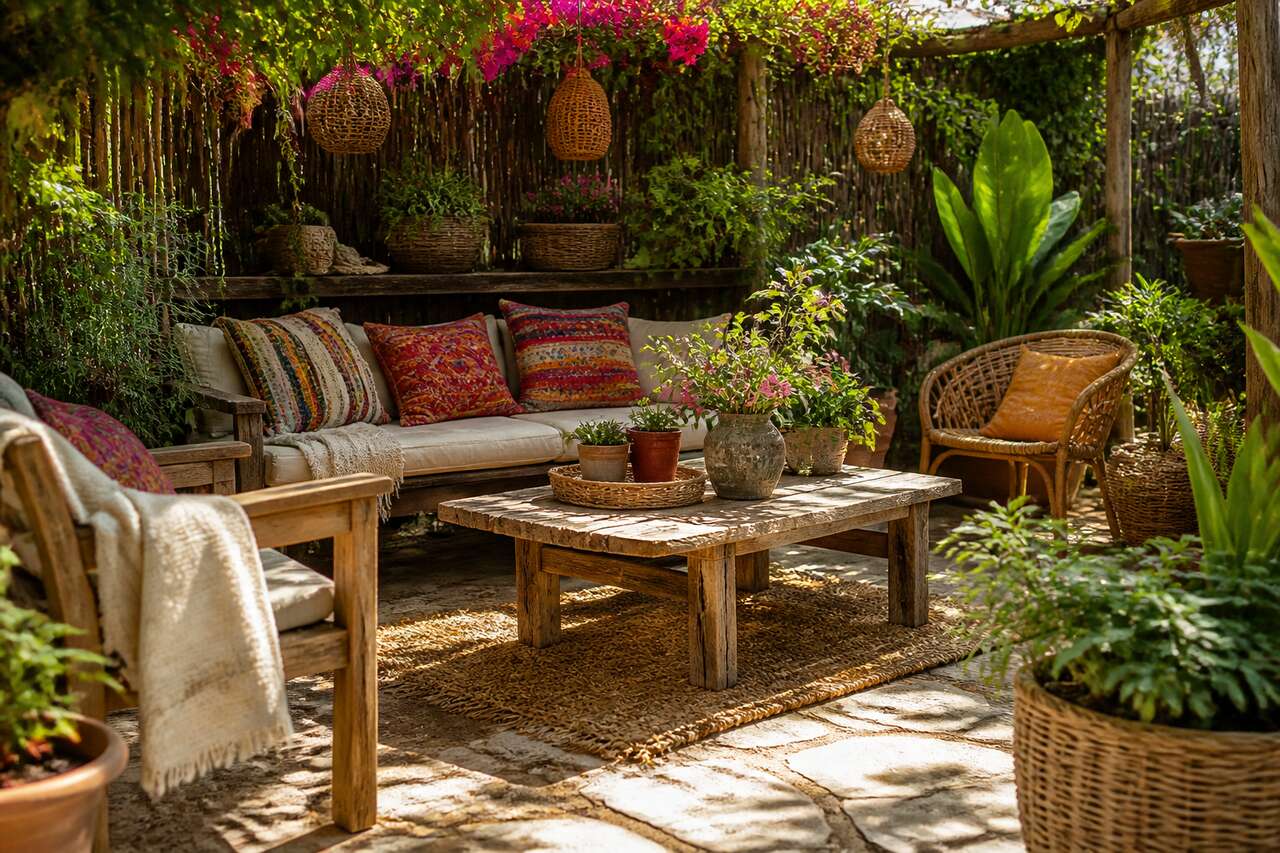 Tendance déco : la déco bohème dans le jardin