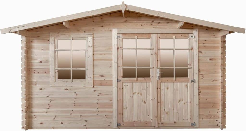 Test : abri de jardin INT021, bois brut et espace optimisé
