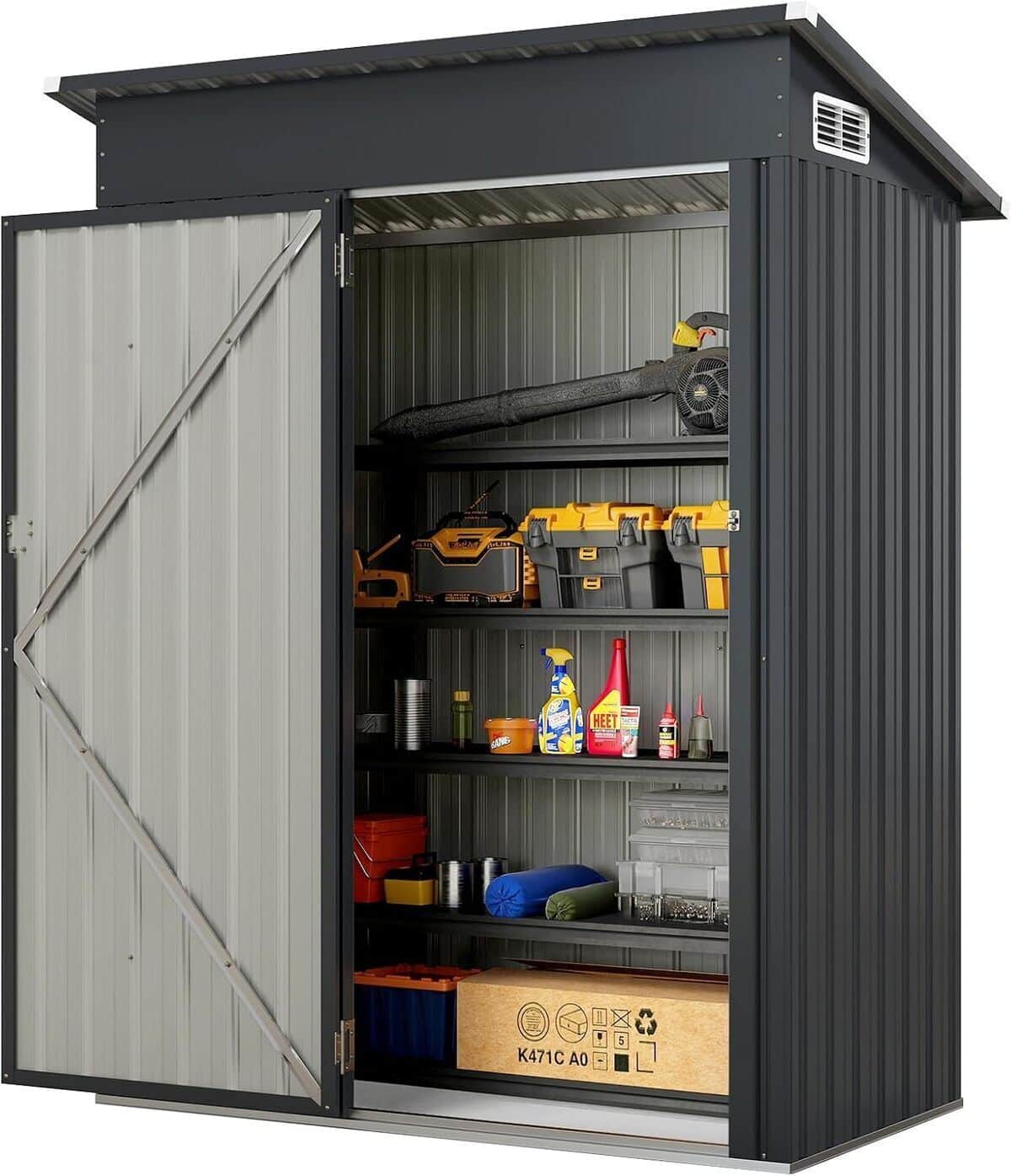 Test : abri de jardin métal galvanisé Costway 1, 5 m², gris foncé